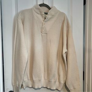 L.L. Bean Men's Beige Button-Up Sweater